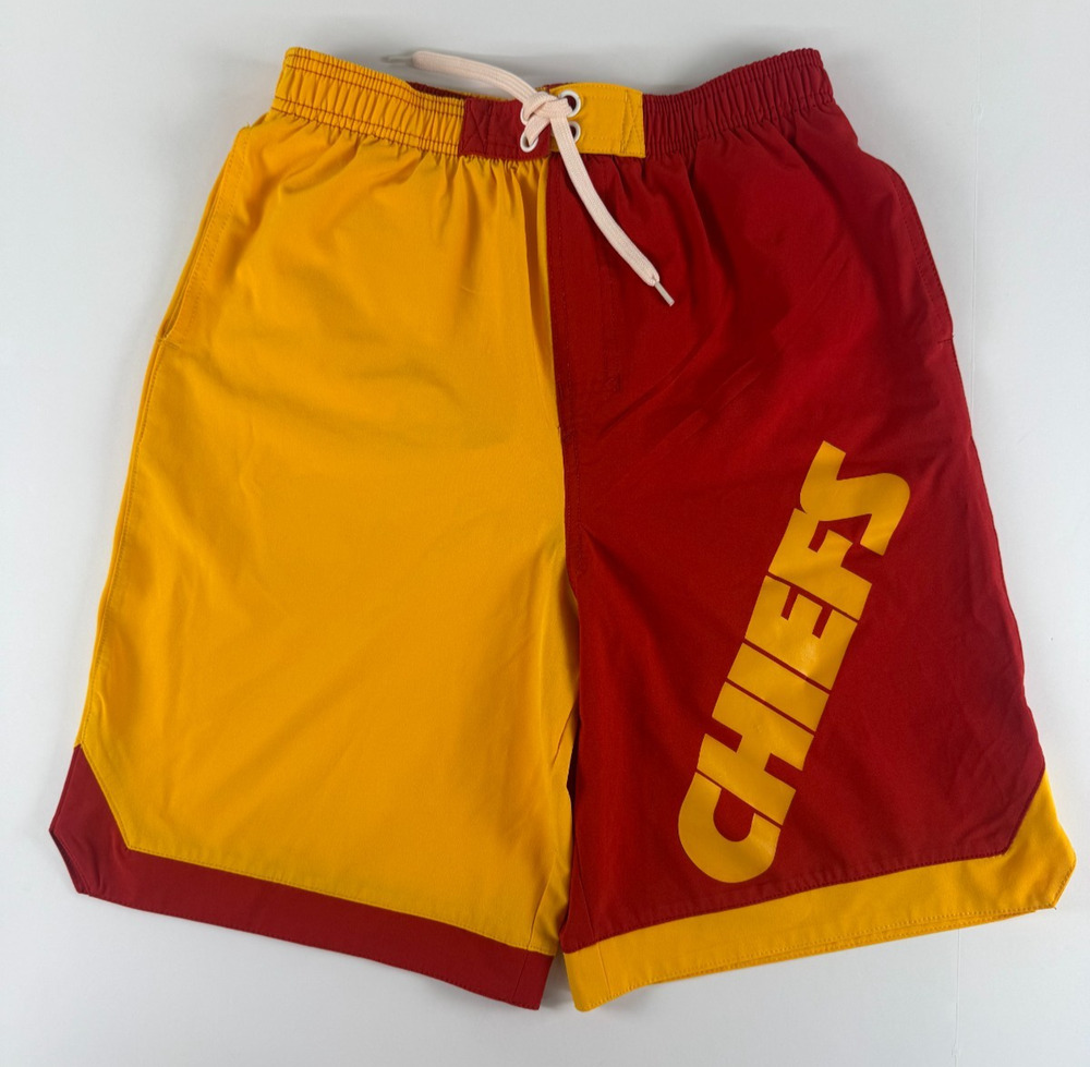 NFL Kansas City Chiefs Boys Swim Trunks Board Shorts Swimsuit Youth Large 14/16